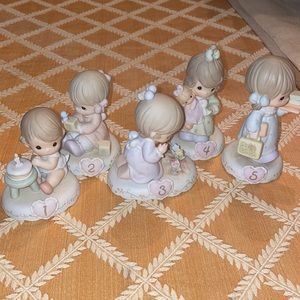 PRECIOUS MOMENTS - GROWING IN GRACE - AGES 1-5 SELLING AS A SET - NO BOXES